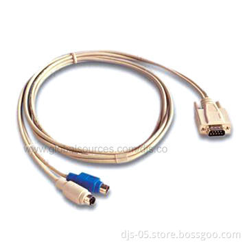 Multimedia Cable, DB9M to MD6M x 1pc (mouse) + MD6M x 1pc (keyboard) with High Performance